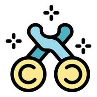Copyright protection symbol linking two copyright logos with sparkles vector