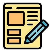 Web design project with pencil editing content layout vector