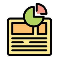 Website content management system showing pie chart analytics report vector