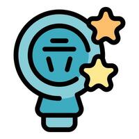 Light bulb with type i power outlet and stars representing innovative energy solutions vector