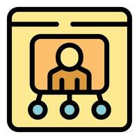 Online cv with candidate profile and skill points displayed on a web page vector