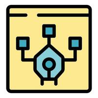 Algorithm managing data flow in web application development vector