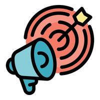 Megaphone targeting marketing goal with accuracy and precision vector