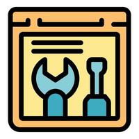 Website under construction showing wrench and screwdriver tools vector