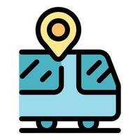 Pin showing public transport location for easy commute tracking vector