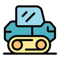 Futuristic crawler tractor moving on continuous track vector
