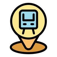 Geolocation pin pointing subway or train station location vector