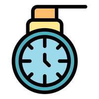 Hanging wall clock showing time passing by vector