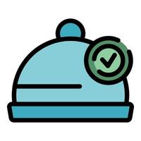 Food service bell with check mark showing order is ready vector