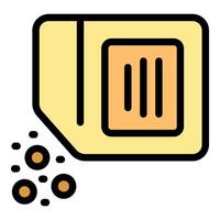 Nano sim card emitting nanoparticles, nanotechnology at work vector