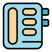 Retro answering machine with buttons and displaying recording status vector