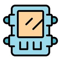 Portable retro electronic game console with screen and buttons vector