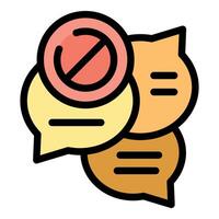 Forbidden speech bubbles showing censorship and restricted communication vector