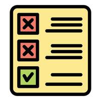 Online survey showing positive and negative answers with checkmarks and crosses vector