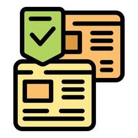 Secure website approval and verification with checkmark icon vector