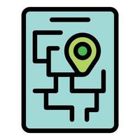 Gps navigation app showing current location on a digital map vector