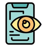 Eye watching smartphone content, mobile tracking technology vector
