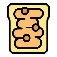Peanut butter toast with three swirls of creamy peanut butter vector