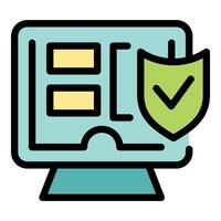 Secure computer system with checked shield ensuring data protection vector