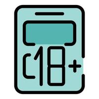 Smartphone showing eighteen plus age limit symbol restricting access to adult content vector