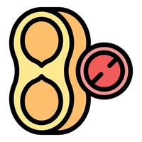 Peanut allergy test showing negative result with peanut and stop sign vector