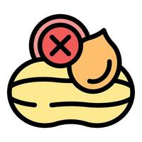 Peanut allergy cross mark showing groundnut intolerance vector