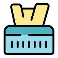 Wet wipes emerging from a dispenser package, hygiene and convenience vector