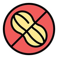 No peanuts allowed sign depicting food allergy or restriction in simple style vector