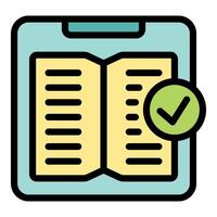 Online education approval, e learning certificate, successful test, correct answer vector