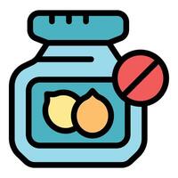 No nuts allergy food intolerance warning sign on macadamia nuts jar vector