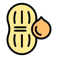 Peanut oil drop dripping from a peanut shell representing healthy fats vector