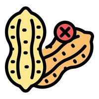 Peanut allergy warning showing groundnut and forbidden sign vector