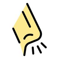Sad nose showing symptoms of rhinitis or runny nose icon vector