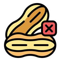 Peanut allergy warning showing groundnut risk and food intolerance vector