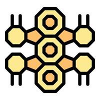 Honeycomb pattern connecting hexagons and creating a network structure vector