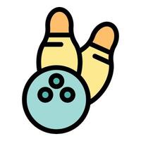 Bowling ball and pins striking for a perfect game vector