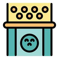 Smart home control panel showing sad emoticon and buttons panel, vector