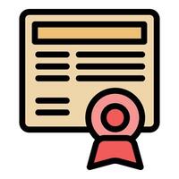 Official document with stamp and ribbon representing certified approval vector