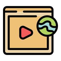 Online streaming platform with global reach icon vector
