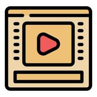 player showing play button within web browser window vector