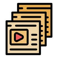 Stack of multimedia content representing online streaming platform vector