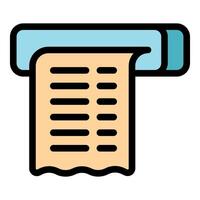 Printing machine issuing receipt, modern technology simplifying transactions vector