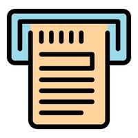 Pos terminal printing receipt, modern point of sale system processing payment vector