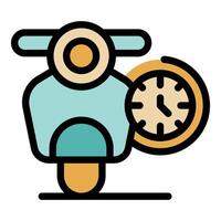 Clock showing rental duration for a scooter sharing service vector