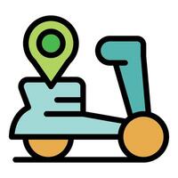 Scooter sharing app showing location pin icon vector