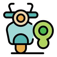Scooter sharing app icon showing eco friendly transportation with location pin vector