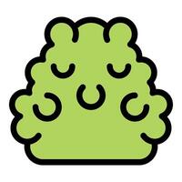 Green fluffy moss ball with closed eyes taking a nap vector