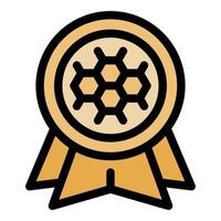 Award ribbon showing honeycomb pattern representing quality honey products vector