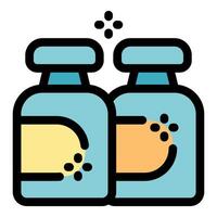 Detergent bottles sparkling cleanliness for laundry or dishes vector