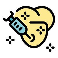 Syringe injecting hormone into thyroid gland, managing hypothyroidism or hyperthyroidism vector